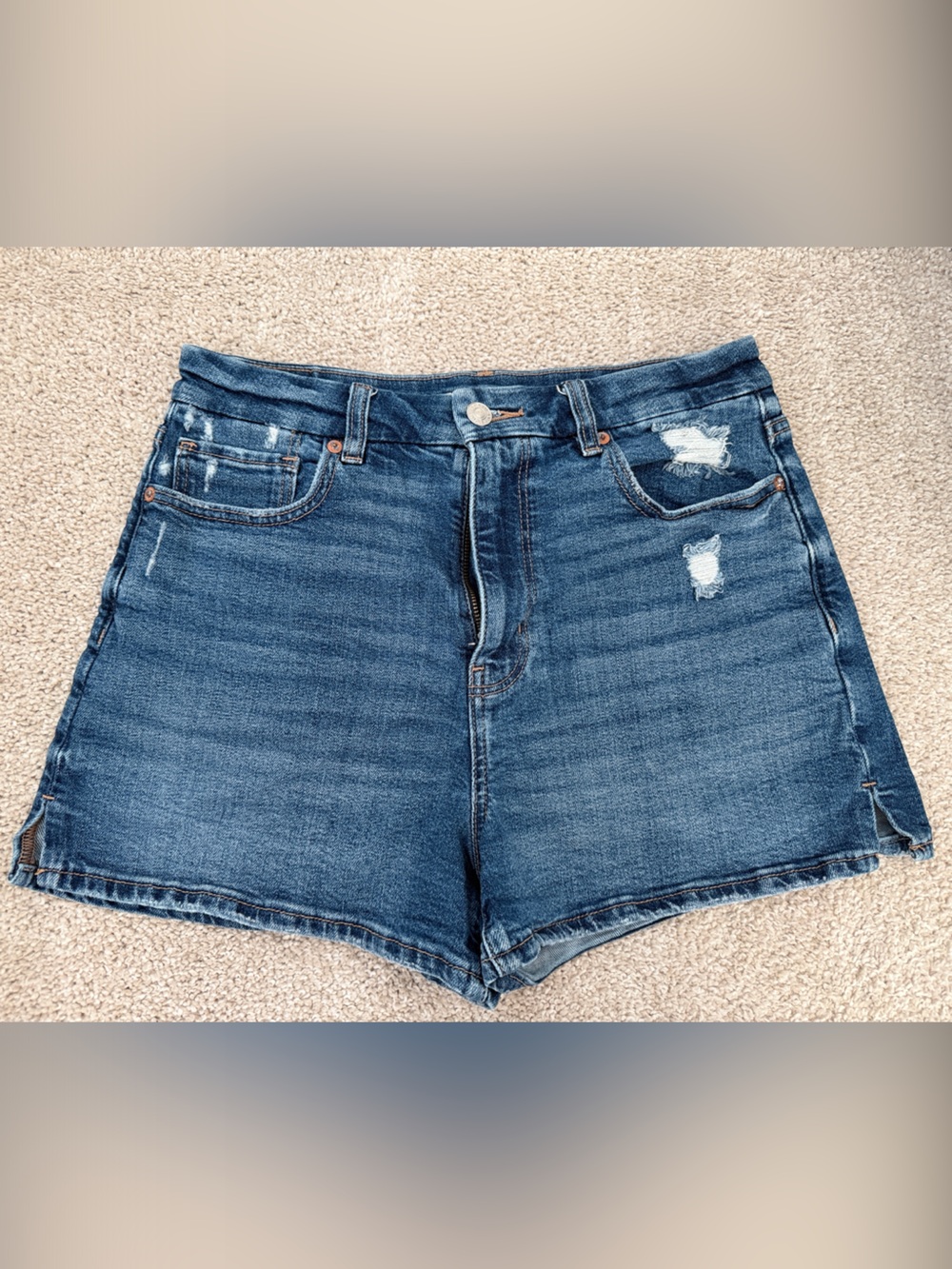 AE Outfitters Denim Blue High-Rise Shorts